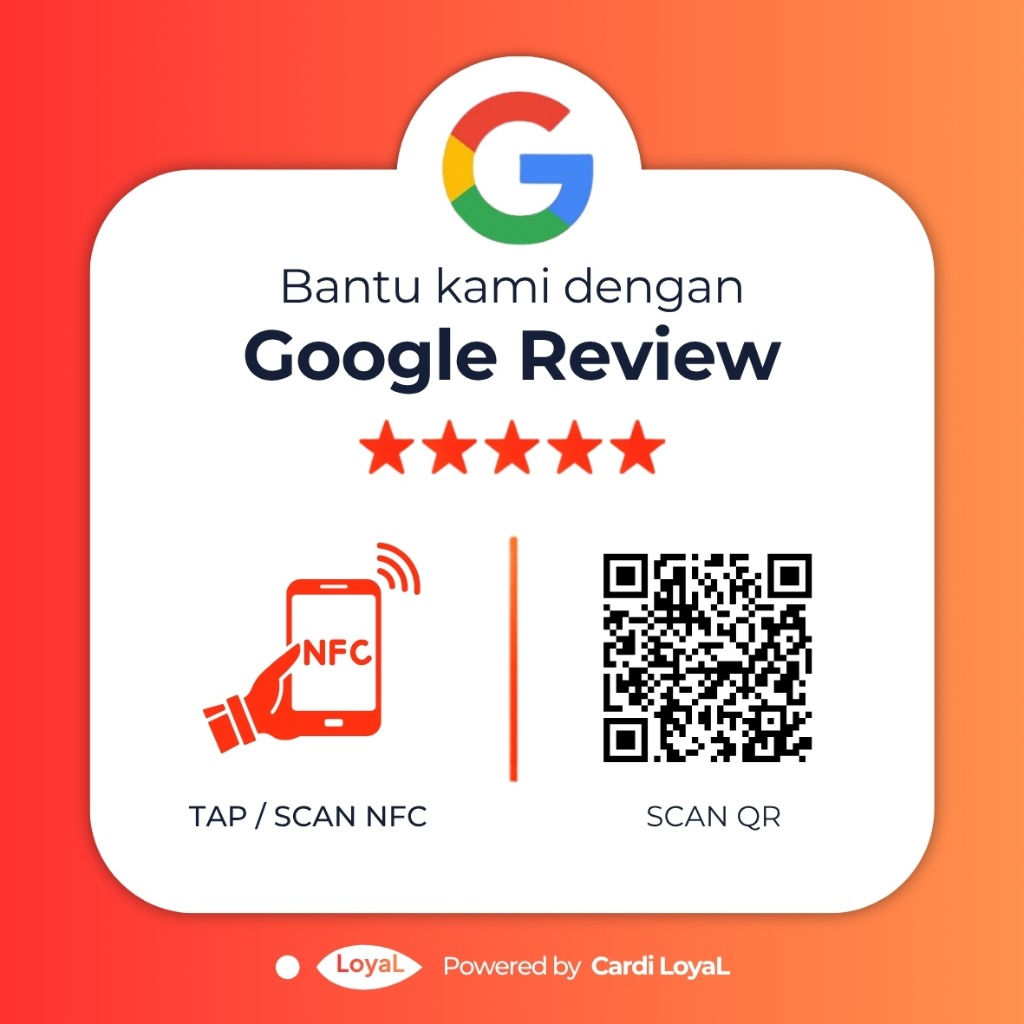 Sisi Depan Plakat Akrilik Google Review