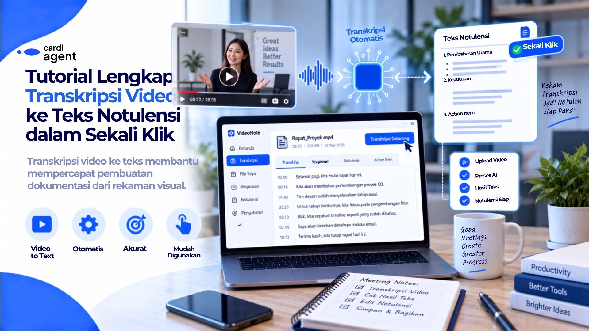 Tutorial Lengkap Transkripsi Video ke Teks Notulensi dalam Sekali Klik