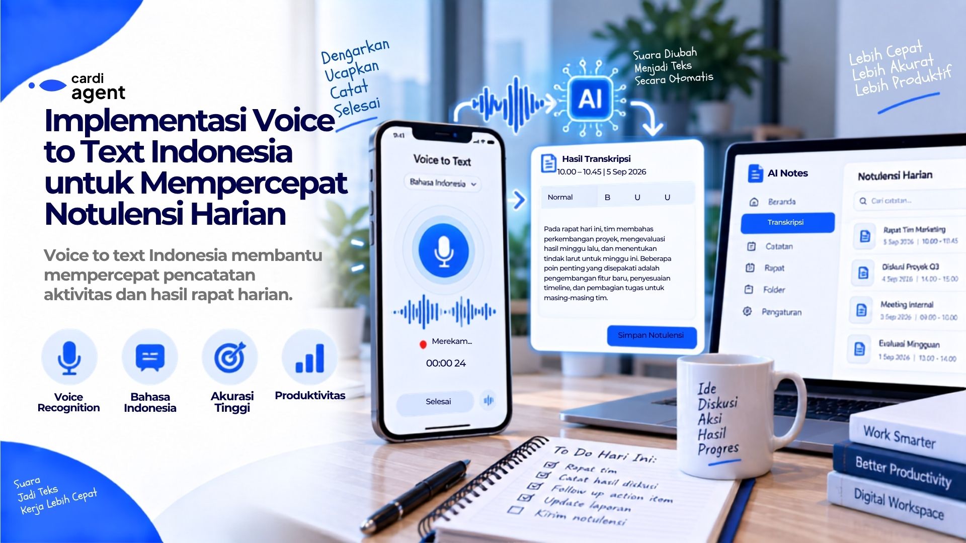Implementasi Voice to Text Indonesia untuk Mempercepat Notulensi Harian