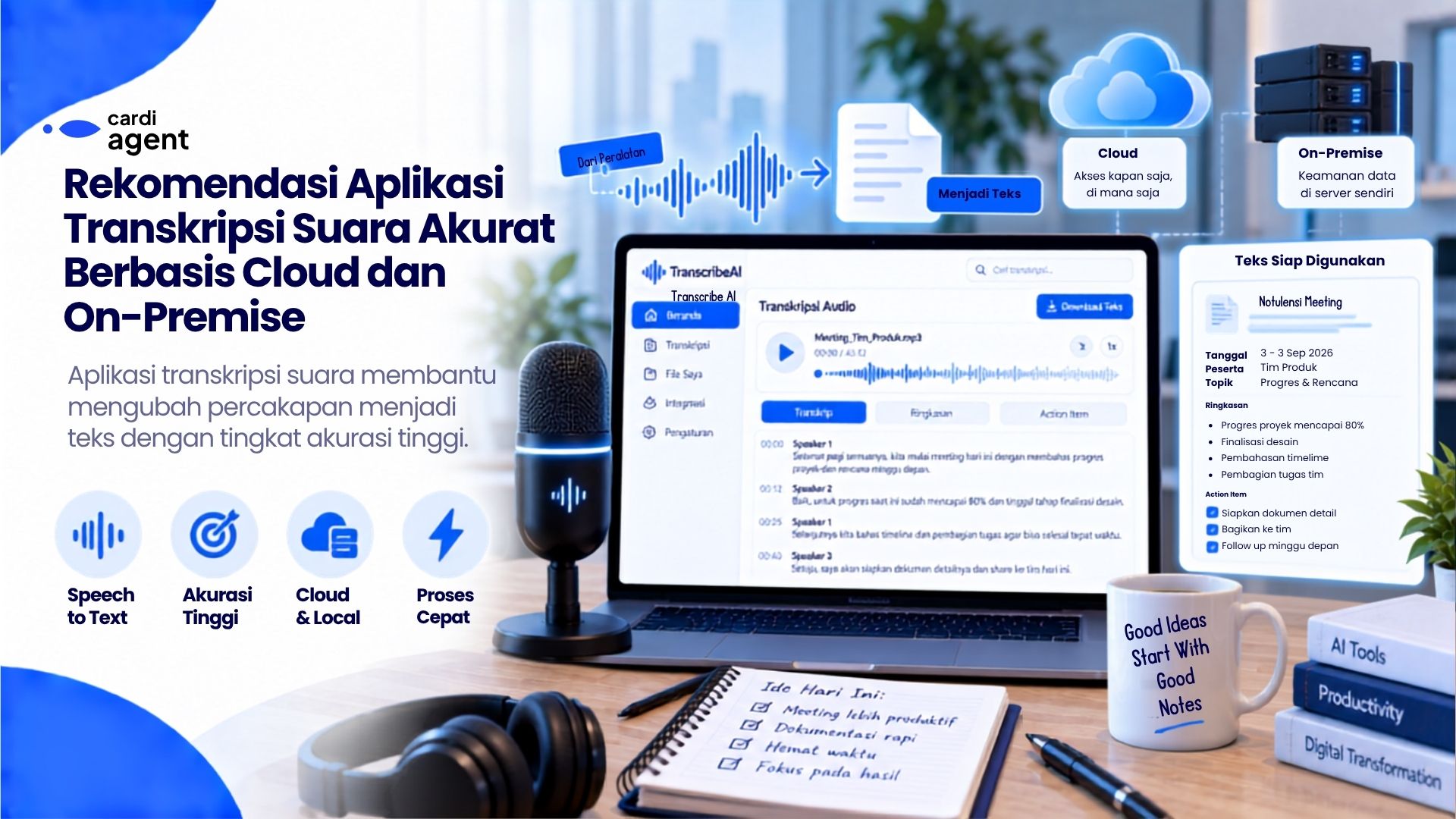 Rekomendasi Aplikasi Transkripsi Suara Akurat Berbasis Cloud dan On-Premise