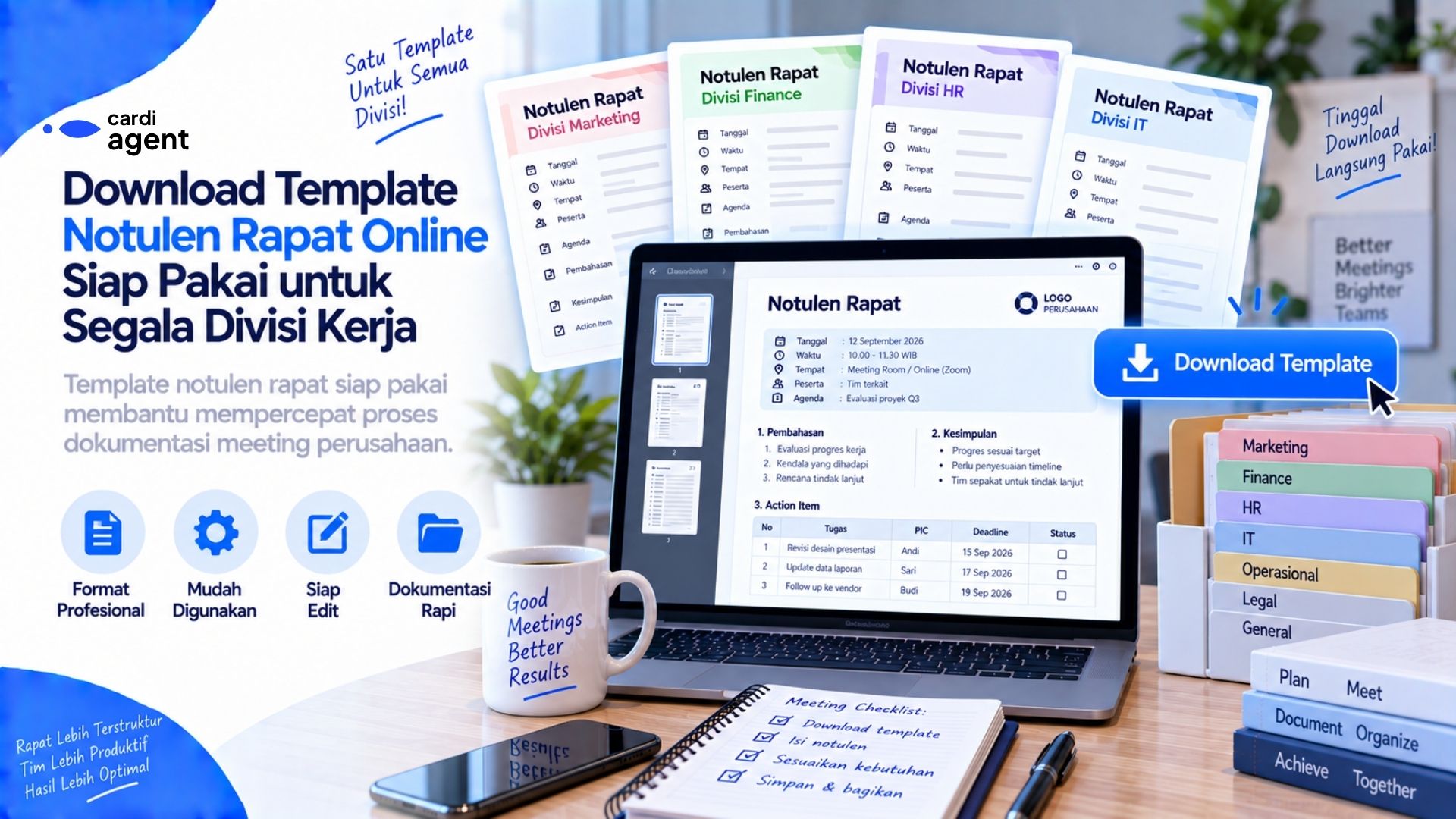 Download Template Notulen Rapat Online Siap Pakai untuk Segala Divisi Kerja
